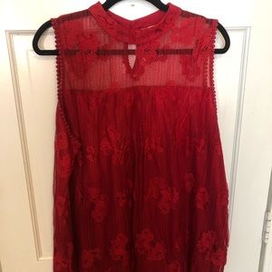 Red Lace Top